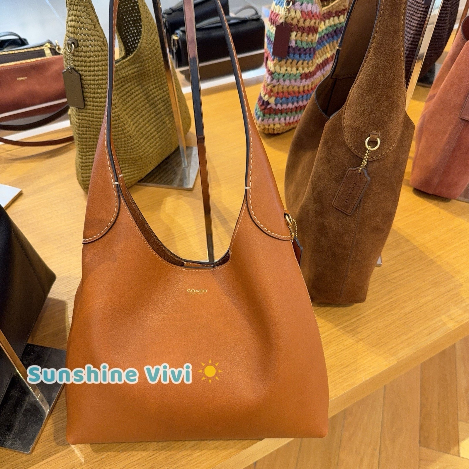 Nwt Coach Brooklyn Shoulder Bag 28 Leather Cu068 Toffee